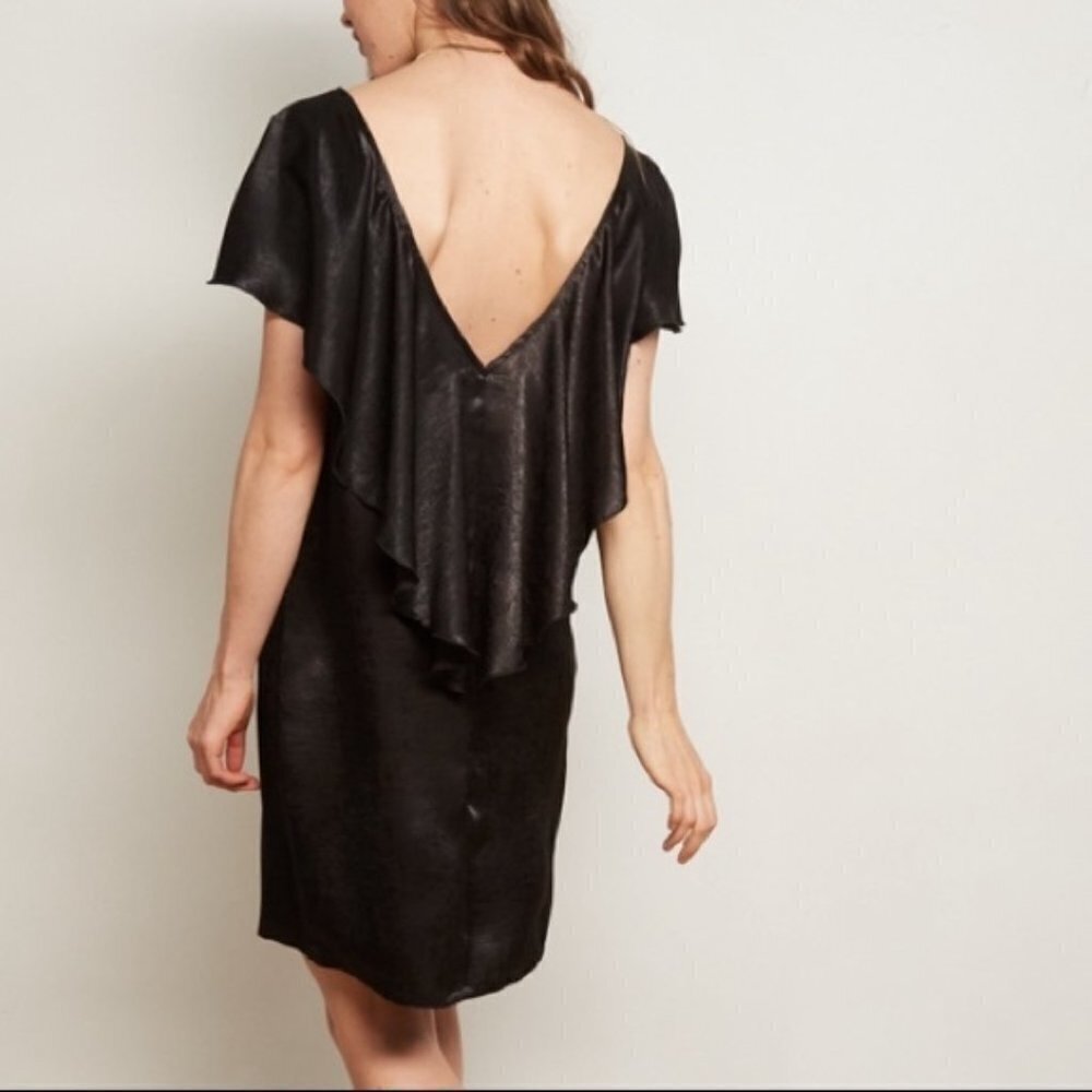THE ODELLS Flounce Dress Licorice Black Size large